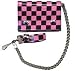 Black and Pink Checkerd Trifold Wallet