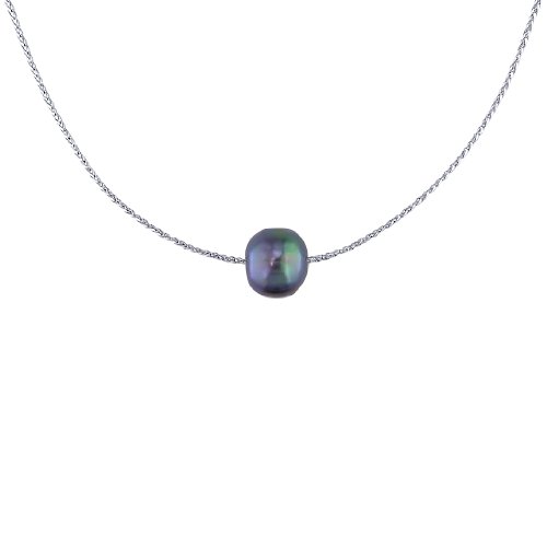 10-11 mm FW Black Pearl Necklace on Torsade/Weave, 17\