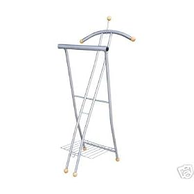 Malmo Folding Clothes Stand Silver/Wood Effect