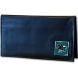 NHL Genuine Leather Checkbook Cover in Box - San Jose Sharks