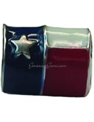 Sterling Silver Texas Flag Zable Bead Charm bz1778