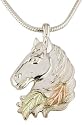 Mt. Rushmore Black Hills Gold&reg; Sterling Silver Horse Head Pendant Necklace