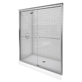 KOHLER K-702206-L-MX Fluence Frameless Bypass Shower Door, Matte Nickel