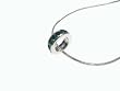 Sterling Silver Emerald Colored CZ May Birthstone Pendant with Snake Chain