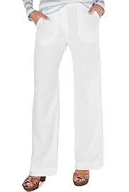 Linen Blend Wide Leg Trousers