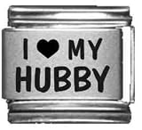 Clearly Charming I Heart my Hubby Laser Etched Italian Charm