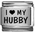 Jewelry : Clearly Charming I Heart my Hubby Laser Etched Italian Charm
