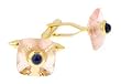 Inspired 18kt yellow gold cufflinks with Rose Quartz and Sapphire