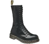 Dr. Martens 194011021 14-Eyelet Steel Toe Boot (4 M UK in Black Fine Haircell)