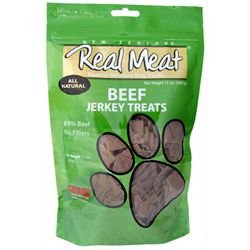 THE REAL MEAT COMPANY 828002 Dog Jerky Beef Treat, 4-Ounce