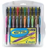 G2 Retractable Gel Ink Assorted Pens Fine Point -20pk