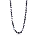 Bella Donna Damen-Perlenkette 925 Silber 45cm S��wasserzucht-Perlen schwarz 7,0-7,5 mm 900530