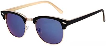 Guoxuan Men's Half Frame Sunglasses With Black Yello