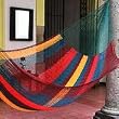 NOVICA Cotton hammock, 'Red Wine Sunset' (extra large)