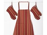 Review Tululah Designs LLC  / Tululah Designs Fireplace Stripe Regent Red Stripe Apron/Oven Mitt Set 3-pc.