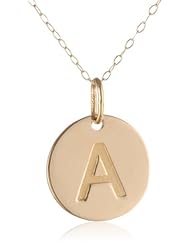 Duragold 14k Yellow Gold Initial Pendant Necklace, 18"