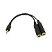 HDE&reg; 3.5mm M Plug to Dual 1/4" F Port Adapter