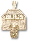 Arkansas Razorbacks Solid 10K Gold ''HOGS'' Backboard Pendant