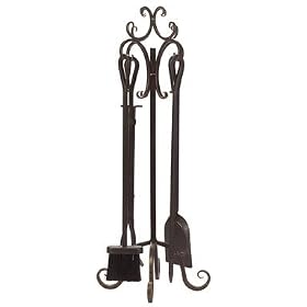 Panacea 5-Piece Scroll Top Fireplace Tool Set