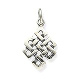 Pendant - Silver Irish Celtic Diamond Shaped Braided Knot Pendant Charm