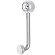 14 Gauge 5mm Clear Gem Vertical Hood Piercing -1/2" 2mm Rise