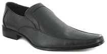 Business Class "Tron" Mens Slip On Formal Shoes - Black