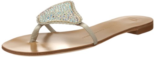 Discount Giuseppe Zanotti Women's E1Sp10 Crystal Thong,Ghiaccio,36.5 EU (US Women's 6.5 M)