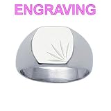 319FyEBgbZL. SL160  Mens Stainless Steel Signet Ring   Your Message Engraved Free