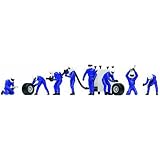 1 32nd scale Pit Crew A, 2 fuel & 6 wheel men, Blue by Sport