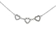 Sterling Silver Triple CZ Heart Necklace with Chain