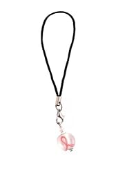 Cell Phone Charm - C43 - Breast Cancer Awareness Pink Ribbon bead