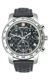 Wenger Men's 70805 Alpine Swiss Rallye Black Dial Black Leather Strap Watch