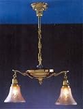 2-Light Arm Chandelier - Chrome Plated Brass -