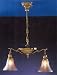 2-Light Arm Chandelier - Chrome Plated Brass -