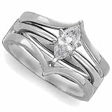 Polished band of Platinum, Bridal Platinum Ring Guard Enhancer