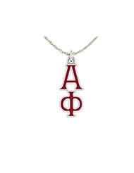 Alpha Phi Lavalier Charm. Solid Sterling Silver and Enamel. Officially Licensed High Quality Sorority Charm
