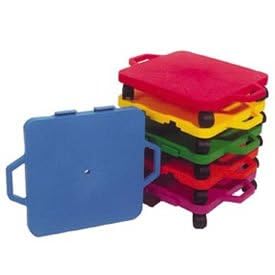 16 Colored Connect-A-Scooter - Set of 6 (1 each color), with Deluxe Rubber Caster - Gym... by