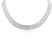 Sterling Silver 8 Rows Solid Bismarck Necklace 18"
