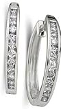 1 ctw. Diamond Hoop Earrings in 14K White Gold