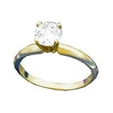 14K Yellow Gold .75CT Round Brilliant Diamond Solitaire Ring