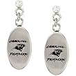 Stainless Steel Carolina Panthers Logo Dangle Earrings
