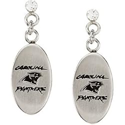 Stainless Steel Carolina Panthers Logo Dangle Earrings