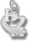 Michigan Wolverines Solid Sterling Silver ''I Heart M MICHIGAN'' 1/2'' Pendant