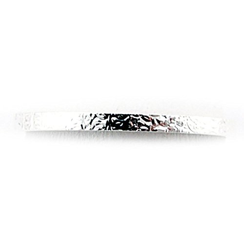 Sterling Silver Shiny Thin Stackable Wedding Band Hammered Ring 1.5mm Italy Italian Size 6