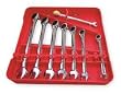 Westward 1LCC7 Ratcheting Wrench Set, Combo, SAE, 8 PC