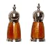 Decorative Salt & Pepper Shakers with Caramel Resin Inlay Sides
