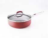 Farberware Accents 4-Quart Covered Deep Jumbo Fry Pan, Red