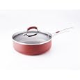 Farberware Accents 4-Quart Covered Deep Jumbo Fry Pan, Red