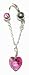 Crystal Heart Belly Button Ring Twisty with Chain