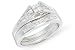 1/2 Carat Diamond Set of 14K White Gold Bridal Engagement Ring and Wedding Band